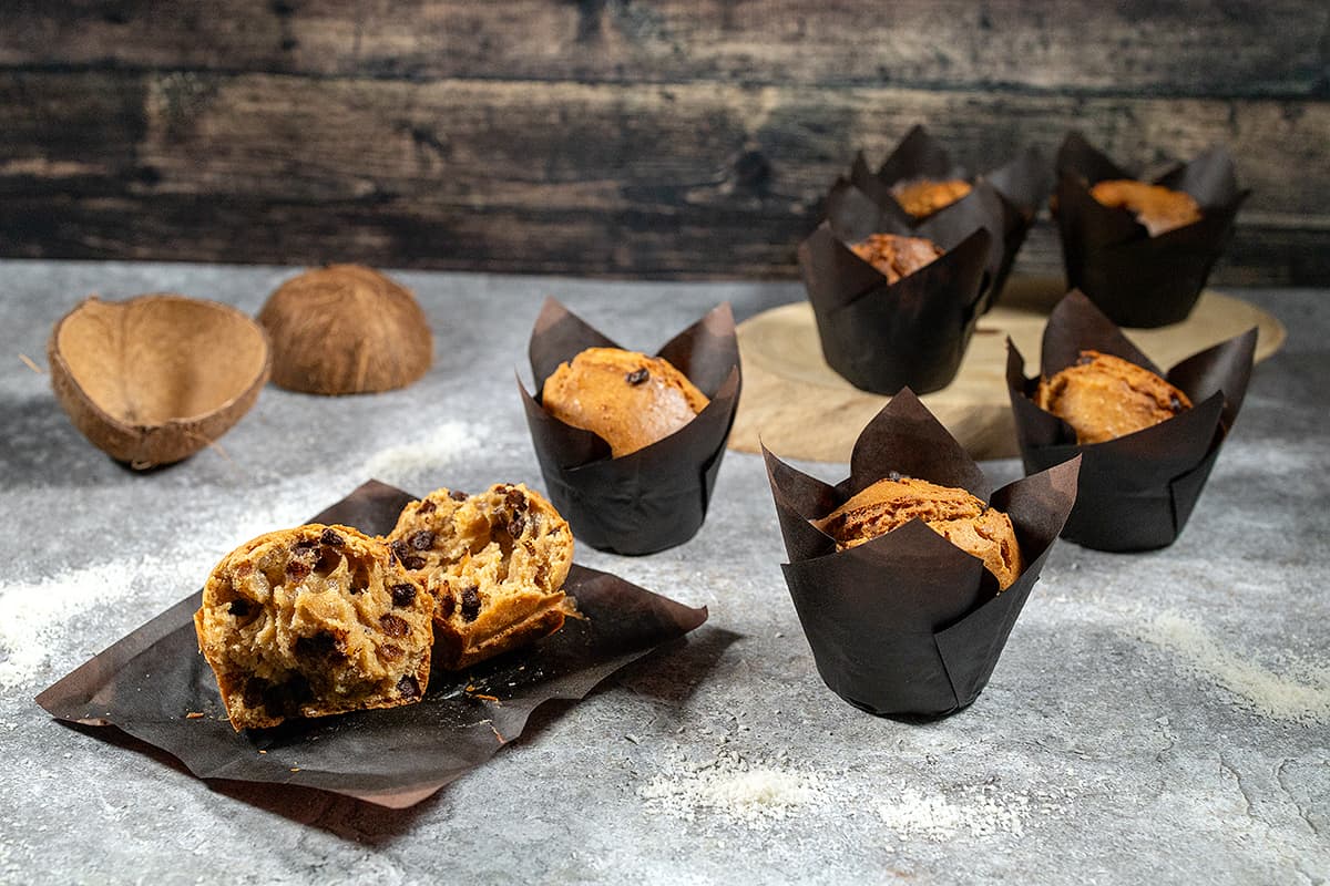 Kokosmuffins met chocolade Kokosmuffins met chocolade