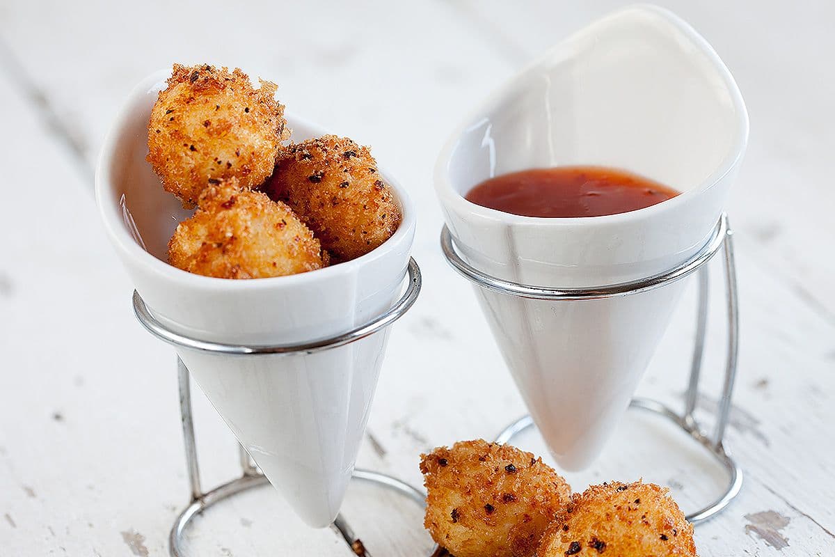 Mini Rookballetjes Gefrituurde mini mozzarella balletjes
