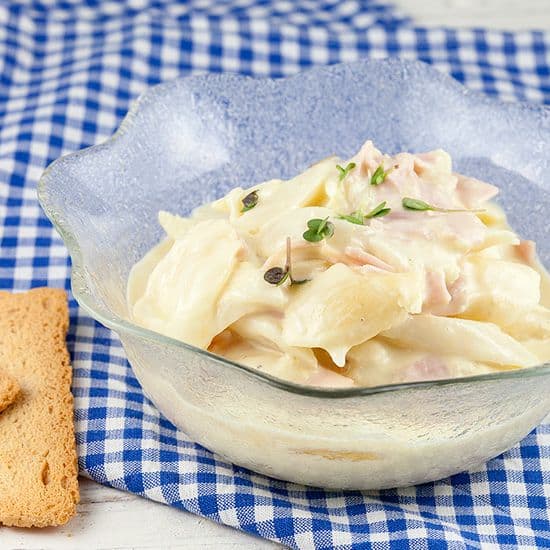 Witte asperge met ham spread